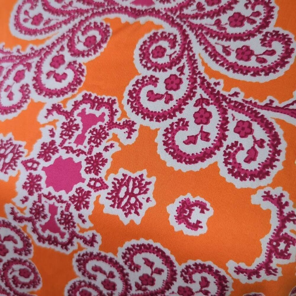 Holly & Whyte by Lindex Womens 10 Midi Dress Orange Pink Floral Sleeveless Flowy - Picture 7 of 11